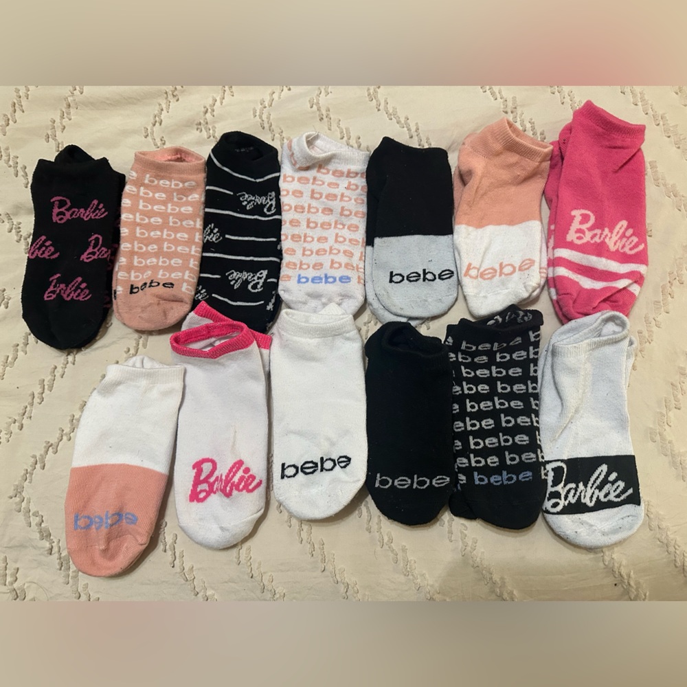 Barbie Assorted Ankle Socks - Pink, Black, White Variety